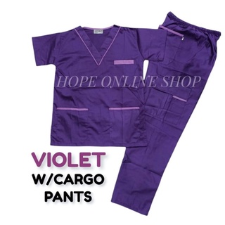 №◙✴Scrub suit set VIOLET W/cargo pants (4)