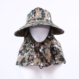 Men Women Camouflage Visor Hat Fishing Sun Protector Cap UV Protection Face Neck Cover Outdoor Sport