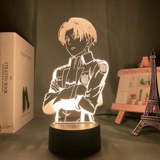 Acrylic Table Lamp Anime attack on Titan for Home Room Decor Light Kid Child Gift Captain Levi Ackerman Figure Night Light (1)