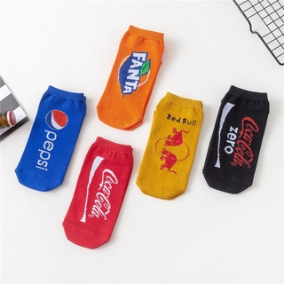 Restock! Pepsi Fanta Redbull Coke Korean Lowcut Socks Food Eu74