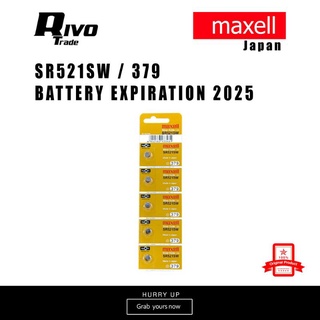 5pc Battery Pack SR521SW / 379 Batteries Expirations 2025 MAXELL JAPAN 1.55V SR521 / 521