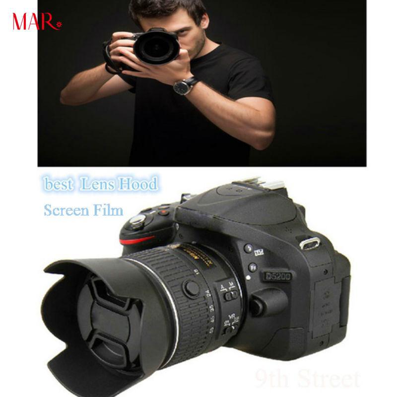 MAR Canon EF-S 18-55mm F Black Camera Lens Hood Lens Cap (2)