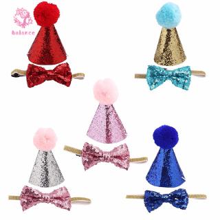 Ready stock Pet Dog Cat Puppy Collar Bowknot Hat Adjustable Sequin For Christmas Birthday Party