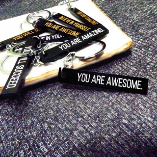 PERSONALIZED Dedication/Message Keychain in Black Acrylic by 1SA Creations