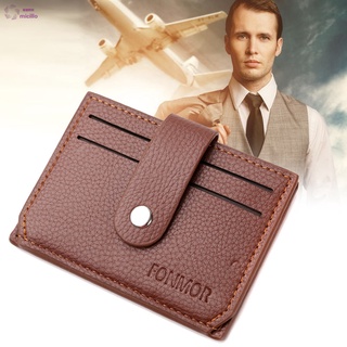 Men Mini PU Leather Card Bag Holder Purse ID Credit Card Holder Wallet