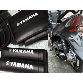 Black LEATHER SHOCK COVER for Yamaha NMAX,AEROX, MIO I, MIO SPORTY (1)