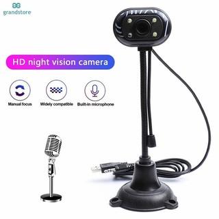 GS HD Computer Webcam With Microphone USB Webcams 480p Dynamic Resolution for Desktop Laptop
