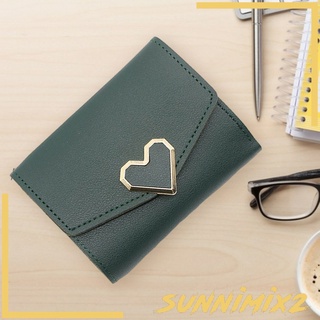 [SUNNIMIX2] Women Small Wallet Mini Purse Bifold Leather Short Card Holder Handbag