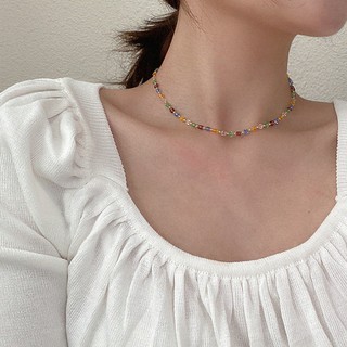 Necklace female crystal necklace clavicle chain