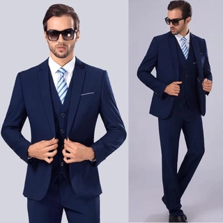 ready stock Business Suit (coat+pant+vest) Wedding Suit (3)