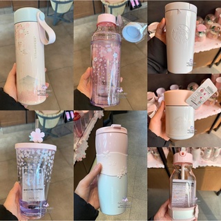 ♟Spot Korea Starbucks 2019 Cherry Blossom Cup Hot Change Mug Umbrella Pink Rope Thermos Mug Glass