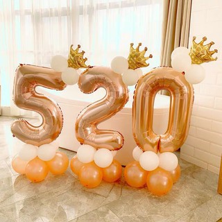 【3A SHIPPING TIME 10-20days】32inch rose gold number aluminum balloon birthday wedding decoration balloon (5)