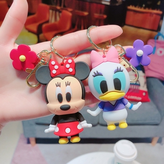 Cute Trend Doll Mickey Donald Car Key Chain Bag Key Ring Silica Gel Keychain