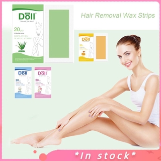 20pcs/set Hair Removal Wax Strips Papers Double Sided Depilation Uprooted Silky For Face Armpit Leg Shaving Safe Makeup