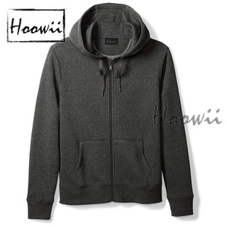 HOOWII 12 Colors Unisex Plain Jacket w/ Zipper Hoodie for Men Women