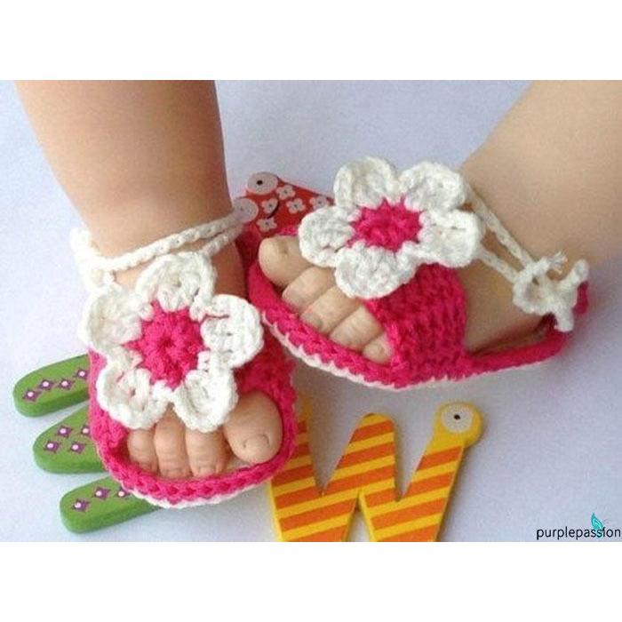 RPS-Baby Newborn Infant Girls Crochet Knit Socks Crib Shoes