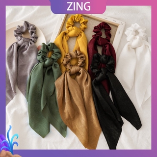 ZinGKorean temperament lady contracted pure color ribbon hair belt tie ponytail large intestine hair circle monochromatic hair is acted the role of