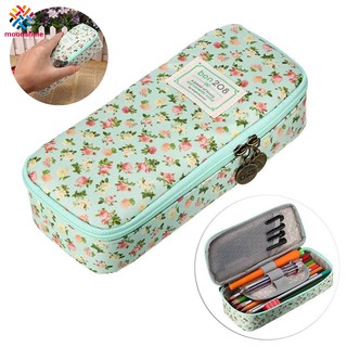 Cute Pencil Case Large Capacity Floral Pencil Stationery Organizer Multifunction Cosmetics Bag