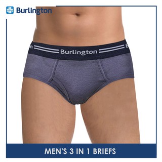 Burlington GTMBCG1 Men's Cotton-Rich Classic Brief 3 pieces in 1 pack