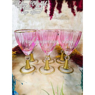 Glass Colored Goblet set of 6pcs (6)