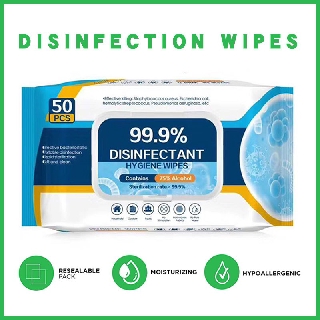 50 pcs/Pack 75% Alcohol Wet Wipes Disinfection Portable Wipes