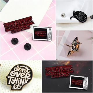 Stranger Things Metal Enamel Pins Brooch Badge Cat Japanese crane art Kawaii Pin