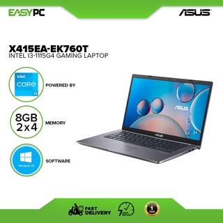 Asus X415EA-EK760T or EK659T Intel i3-1115G4/4gbx2/1TB + 128GB SSD/Intel UHD Graphics/Win10 Laptop
