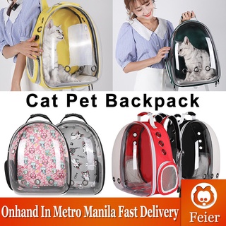 travel bag☽❈✒【Ready stock】Cat Carrier Bag Breathable Transparent Puppy Backpack Cats Box Cage Small