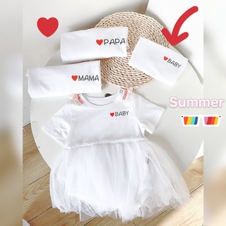 ☄❡Parent-child wear summer clothes new baby family of three and four family clothes foreign female f