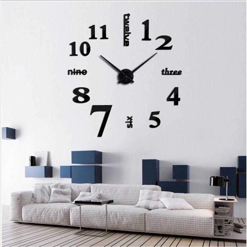 3D DIY Number Mirror Wall Sticker Watch Home Decor Art Clock