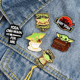 New Style Anime Star Wars Mandalorian Yoda Baby Brooch Pins Cartoon Badge Corsage Brooch Jewellery