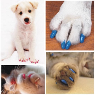 Colorful Soft Rubber 20 Pcs/Pack Dogs Cats Kitten Paw Control Claws Care Supplies Nail Caps Cover To