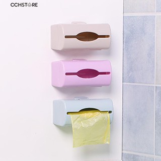 【COD】cchstore Solid Color Plastic Wall-mounted Garbage Bag Storage Box Container Home Tool