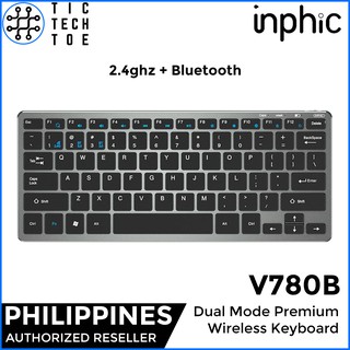 Inphic V780B Multi-Device Rechargeable Bluetooth + 2.4G Wireless Keyboard