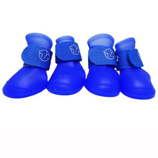 Silicone Rain Boots (Blue) (Dog Rain Boots)
