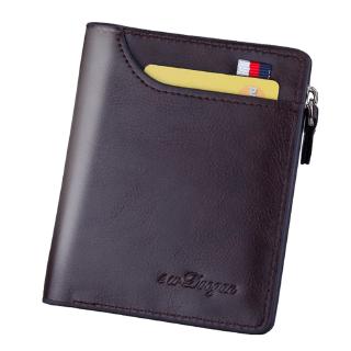 Goodwinfashion Vintage Bifold Men Wallets Short Money Bag with Zipper Coin Pocket Pu Leather Business Clutch Purse Bank Credit Card Holder Male