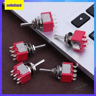 CS 5pcs Mini 3 Positions 6Pin Toggle Switch MTS-223 Dual Reset Power Switch