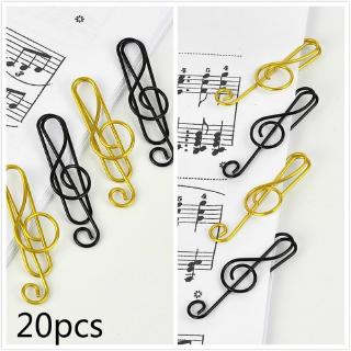 20 Pcs Metal Music Symbols Paper Clips/ Metal Clip Decorative Stationery Material for Office and School