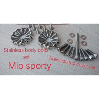 stainless 30pcs Body bolts set/stainless crankcase top cover mio sporty..
