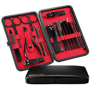 Manicure Pedicure Set 18 in 1 Nail Clippers Grooming Kit +Travel Case