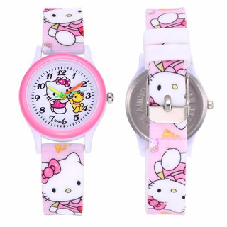 Cartoon Hello Kitty Girl Children Kids Lovely Pink Watch
