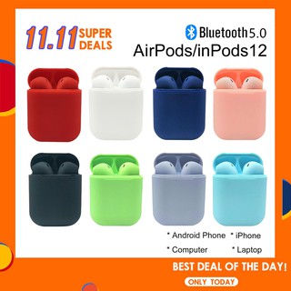 (COD) 9 Colors TWS Bluetooth Earphone i12 inPod Touch Airpod Key Wireless Headphone Earbuds Headset