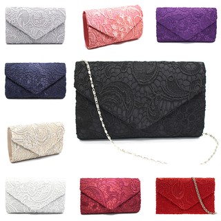 New Classy Lace Clutch Envelope Bag , Black 9iEv