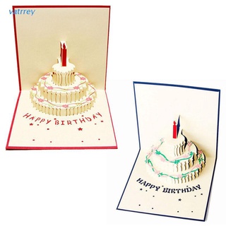 VA Greeting 3D Pop Up Cards Birthday Cake Valentines Day Custom Christmas Postcard
