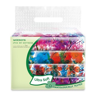 WATSONS X Flower Travel Tissue 3 Ply 50 Sheets 4 Packs
