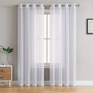 ✥▩✁Solid Color White Sheer Curtain for Living Room Bedroom Kitchen Door Window (1)