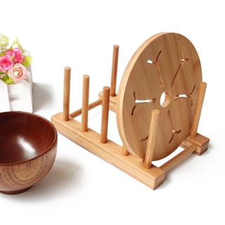 Dish Rack Pots Wooden Plate Stand Wood Kitchen Cup Display Drainer Holder NEW (2)