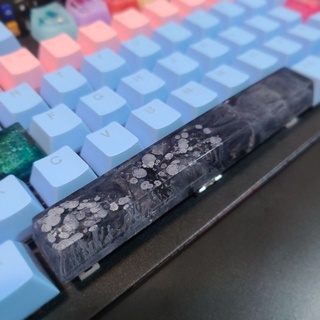 Galaxy Black White & Blue Spacebar Handmade Resin Keycap for mechanical keyboard cherry mx switches