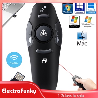 Ready Stock/❀Wireless USB Remote Control Clicker PPT Presenter PowerPoint Laser Pointer Pen