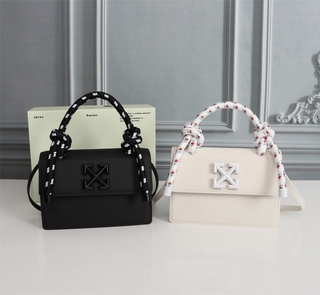 【2 Colors !!】Off White Leather Jitney 1.4 Spring And Summer Knitted Knot Single Shoulder Cross Carrying Small Square Bag